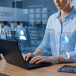 Empresa gestionando y protegiendo datos personales de sus clientes con medidas de seguridad